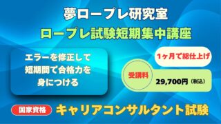 第28回国キャリ試験向けロープレ試験短期集中講座を受付開始 