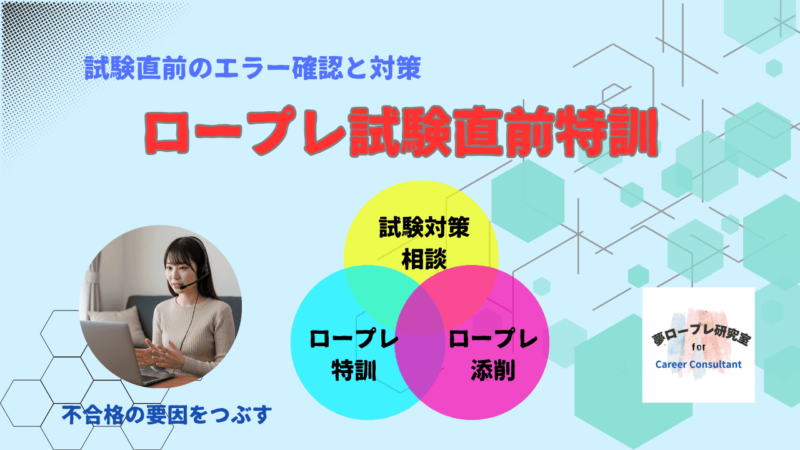 【国キャリ試験】試験直前でも諦めない！不合格の要因を徹底分析＆対策する講座で合格を掴む！ロープレ試験直前特訓 